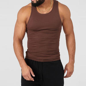 High Quality Breathable Knitted Men's Workout Tank Tops Summer Bodybuilding Active Wear Sleeveless Solid Gym Clothing - Product Image 3