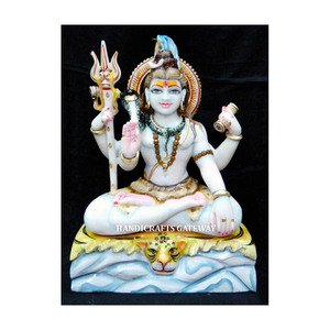 Diseño increíble y la mejor calidad en mármol blanco, obra artesanal pura de Lord Shiva con escultura de Nandi, para uso en el hogar y el templo. - Product Image 5