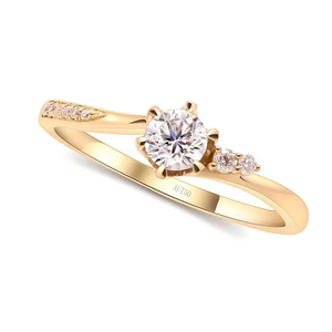 แหวนเพชรเพาะเลี้ยงในห้องปฏิบัติการ ได้รับการรับรองจาก IGI ทองคำแท้ 14K แหวนสวยงามระดับ VVS สำหรับผู้หญิง แหวนหมั้นเพชร VVS มอยส์ซาไนต์ - Product Image 1