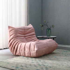 Modern Flannel Lounge Chair Soft Contemporary Design for Living Room Furniture - Product Image 2