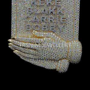 Colgante Cristiano de Hip Hop, Plata de Ley, Oro Rosa, Chapado en Oro de 10K, Moissanita Certificada por GIA, Personalizado, Iced Vvs, Unisex - Product Image 5