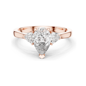 Anillo de Tres Piedras con Diamante Cultivado en Laboratorio de 1.3 CT para Mujer, Claridad VVS-VS EF, Oro de 18KT, 14KT, 10KT y Plata 925, Oro Rosa, Amarillo - Product Image 2