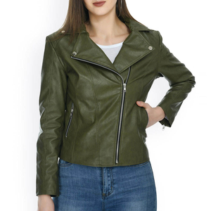 Fashion Forward <b>Womens</b> <b>Leather</b> <b>Jacket</b> In High End Sheepskin Classic Moto Structure With Stand Collar And Slim Chic Fit - Product Image 5