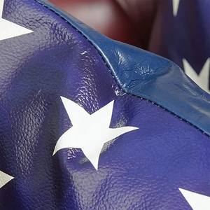 America Flag Genuine Leather Cushion Genuine Cowhide Pull up Leather <b>Pillow</b> Cushions Custom Logo OEM/ODM Available - Product Image 4