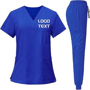 OEM Custom Logo Unisex Nursing <b>Scrubs</b> Uniforms <b>Work</b> Stretch Fabric Hospital Uniforms for Men and Women Private Label - Product Image 4