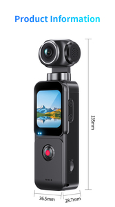 กล้องถ่ายวิดีโอบล็อกสด 75MP ภาพถ่าย CMOS หน้าจอ 1.69 นิ้ว หมุนได้ 270 องศา ไฟ LED ในตัว รีโมทคอนโทรล ป้องกันการสั่นไหว กล้องแอคชั่น 5K - Product Image 4