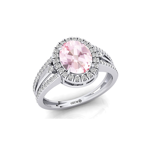 Bagues de fiançailles en morganite naturelle de coupe ovale 14k bague de mariée en or véritable grappe Solitaire diamant naturel femmes bagues d'anniversaire - Product Image 6