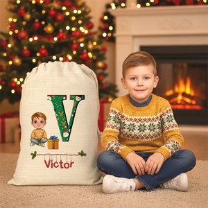 Personalized Cute Cartoon Character <b>Christmas</b> Drawstring Gift Bag Initial Name Customization for <b>Kids</b> Family <b>Christmas</b> <b>Present</b> - Product Image 6