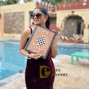 Büyük kapasiteli el Tooled deri portföy klasörü vaka dosya kişiselleştirilmiş elmas iş planlayıcısı portföy dizüstü organizatör - Product Image 1