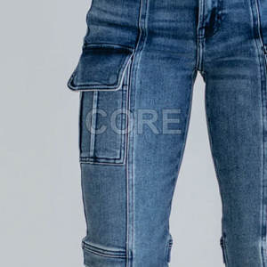 Meilleures ventes Jeans cargo multi-poches pour femmes Pantalons jeans cargo multi-poches confortables pour femmes - Product Image 5