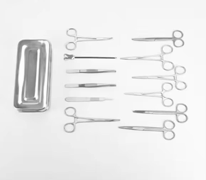 Ensemble de 13 instruments chirurgicaux manuels réutilisables de classe I pour interventions chirurgicales mineures ORL, en acier inoxydable de haute qualité, certifié CE - Product Image 2