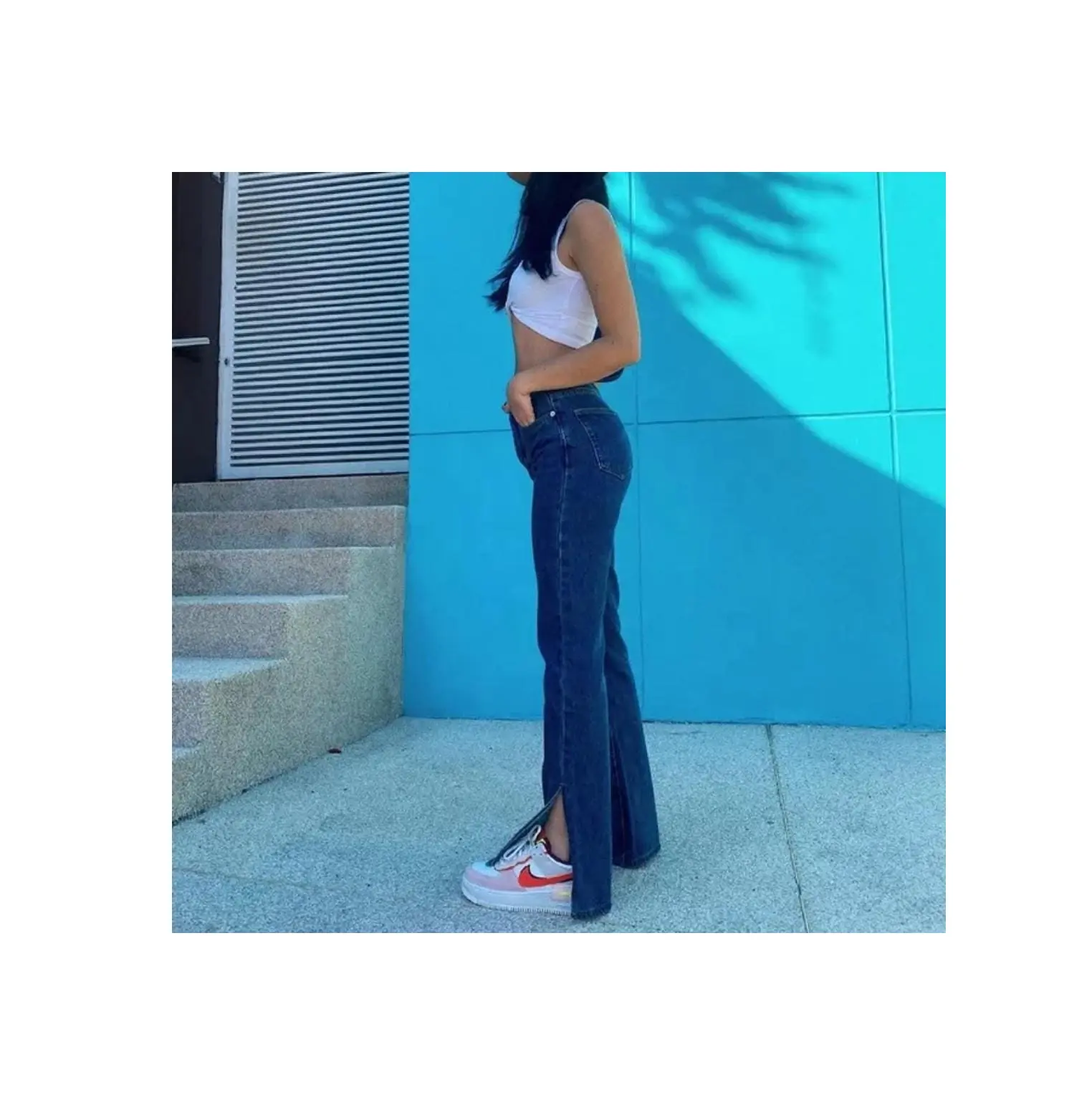 Fornitura all'ingrosso peso leggero donna a vita alta denim jeans pantaloni per uso casual denim donna pantaloni disponibili al commercio all'ingrosso