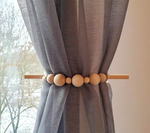 ม่านผูก-ความสัมพันธ์เก๋โทรมผ้าม่านผูกชนบทลูกปัดธรรมชาติ-ผูก minimalism. ตกแต่งหน้าต่าง-ผ้าม่านอุปกรณ์เสริม - Product Image 2