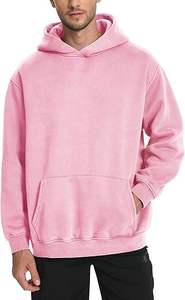 Sweat-shirt à capuche basique en coton pour homme 100% coton motif solide brodé anti-rétrécissement/coton mélangé - Product Image 1