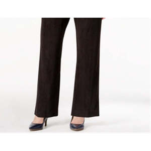 Pantaloni Classici da Donna Alfred Dunner in Velluto a Coste Nero a Gamba Larga, Taglia 12, Vita Media, Traspiranti, alla Moda - Product Image 3