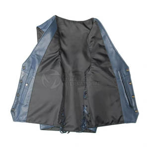 Precio razonable Ropa de hombre Chaleco de cuero Buena calidad 100% Chaleco de moda hecho de cuero - Product Image 3