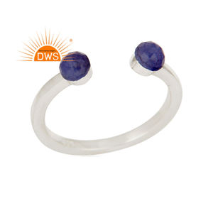 Nouvellement Design Fine Sterling Silver Teint Saphir Gemme Anneau Réglable Bijoux Pour Femmes Cadeau Pour Elle - Product Image 1