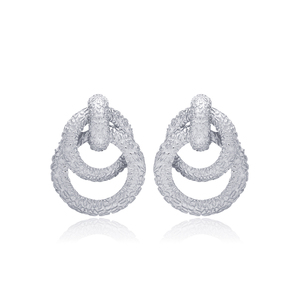 Boucles d'oreilles à breloques rondes entrelacées, boucles d'oreilles texturées, bijoux turcs en argent Sterling 925 - Product Image 6