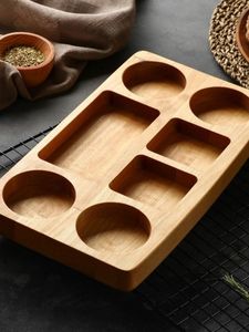 ถาดไม้วอลนัททรงกลมสีน้ำตาลชนบทขนาดเล็กออกแบบได้ตามที่ต้องการถาดใส่อาหารพร้อมที่จับถาดใส่สาร์ธรรมชาติ - Product Image 5