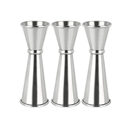 Coctelera de acero Copa de vidrio para bebidas Jigger medidor Cuchara mezcladora Barra de acero inoxidable Herramientas artículos de barra