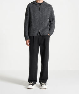 Latest Design Men Dark <b>Grey</b> <b>Zip</b>-<b>Up</b> <b>Hoodies</b> Made In Pakistan Soft Fuzzy Street Style Wholesale Cozy Textured Made Men <b>Hoodies</b> - Product Image 3