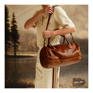 Large PU Leather Gym Duffle Bag with Fashionable <b>Belt</b> Pattern and Zipper Closure Durable Sports <b>Travel</b> Handbag for Shoes - Product Image 6