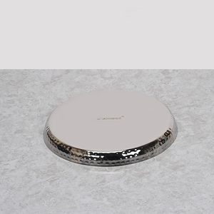 Crafefshub ชุดจานสแตนเลสกลม12นิ้ว, จานโลหะขัดเงาเป็นมิตรต่อสิ่งแวดล้อมสำหรับงานเลี้ยง - Product Image 5