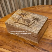 Nouveau design fait à la main personnalisé chameau en bois et palmier gravé bonbons, fruits secs et boîte de chocolats pour l'Aïd et le Ramadan