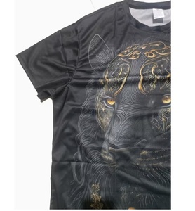 T-shirts créatifs pour hommes avec imprimé graphique Jaguar doré, tee-shirt noir à manches courtes, hauts décontractés à la mode pour hommes, streetwear, vêtements d'été - Product Image 3