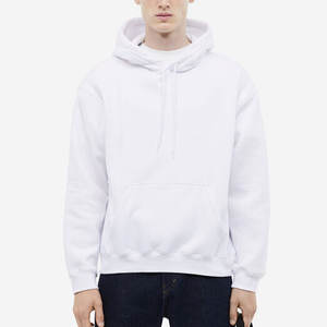 Sweat-shirts à capuche de haute qualité de couleur blanche pour hommes, logo personnalisé, vente en gros, coupe ajustée, sweat-shirts pour hommes - Product Image 3