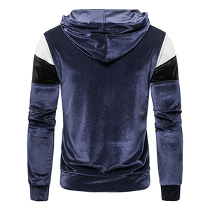Pull à capuche en velours personnalisé, tissu doux et brillant, manches longues, coupe ajustée, respirant, sweat à capuche en velours d'hiver élégant pour hommes - Product Image 2
