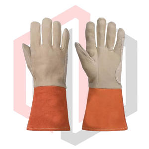 Gants en cuir résistants aux hautes températures, texture lisse, poignet en tricot, doublure thermique radieuse, protection anti-chaleur, résistant aux déchirures - Product Image 6