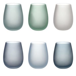 Set di 6 Bicchieri d'Acqua in Vetro da 600 ml con Effetto Ghiaccio per Happy Hour a Tema Oceano - Product Image 1