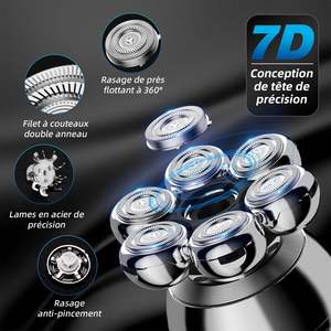 Rasoirs électriques rechargeables à affichage LED pour hommes, rasoirs rotatifs et tondeuse nasale avec corps étanche IPX7 - Product Image 2