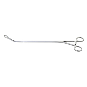 VATS Forceps manuel Foerster courbé à gauche 12mm mâchoires dentelées ovales 7mm tige avec cliquet 33cm - Product Image 3