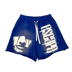 Pantalones cortos de verano para hombre con logotipo personalizado, holgados, lavados con ácido, lavados, vintage, desteñidos al sol, de rizo francés, con patrón sólido - Product Image 4