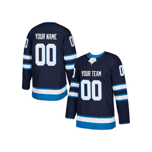 Maillot de hockey sur glace personnalisé blanc col rond pour hommes jeunes vente en gros uniforme de hockey sur glace col rond service OEM pour tenue d'équipe - Product Image 1