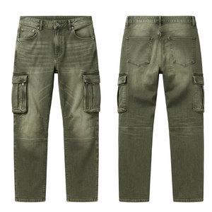 High Quality Cargo <b>Jeans</b> Pant For Men Straight Leg Multi Pocket Casual <b>Work</b> Outdoor Travel Wear - Product Image 1