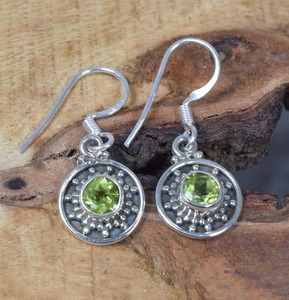 Pendientes de piedras preciosas de peridoto para niñas, moda Simple 925, pendientes de plata de ley sólida para mujeres y niñas, pendientes, joyería de plata - Product Image 4