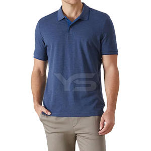 Polo de tela mixta de algodón LICRA informal para hombre, camiseta transpirable, patrón sólido con logotipo personalizado, Polo de golf - Product Image 6