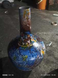 Jarrón mosaico de vidrieras hecho a mano vintage grande - Product Image 6