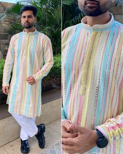 PUNJABI NOVIO SHERWANI TRAJE Bordado pesado TRABAJO A MANO ATUAJE DE BODA para HOMBRES VESTIDO INDIO Bollywood Moda AL POR MAYOR - Product Image 5