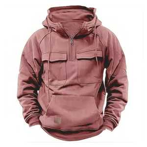 Men's Customized Logo Pullover Sweatshirt Solid Design Hooded Casual <b>Coat</b> with Pocket for Autumn Sportswear on Sale in UK - Product Image 2