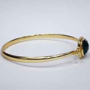 Argent Sterling 925 Plaqué Or Excellente Qualité Améthyste Verte À Facettes Pierre Précieuse À La Main Designer Vintage Bracelet - Product Image 5