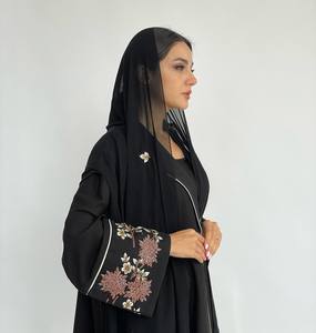 Abaya de Manga Larga Antiarrugas de Seda Hecha a Mano por Diseñadores, Estilo Turco, Ropa Musulmana Tradicional para Adultos, Éxito de Ventas 2024 - Product Image 3