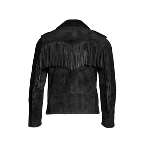Veste d'hiver décontractée pour hommes de conception personnalisée OEM de grande taille en cuir véritable noir respirant col rabattu frange chauffante gland - Product Image 4