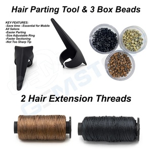 Kit Profesional de Herramientas de Acero Inoxidable para Extensiones de Cabello con Microperlas, Cintas Adhesivas, Alicates, Clips, Agujas, Hilos y Estuche de Almacenamiento - Product Image 6