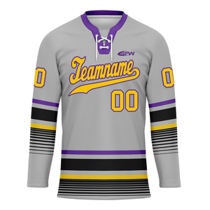 Uniformes Deportivos Personalizados al por Mayor de Alta Calidad, Camisetas de Hockey sobre Hielo de Poliéster Transpirable de Secado Rápido Unisex, Conjuntos de Uniformes para Equipos - Product Image 1