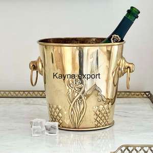 Cubo de Hielo Decorativo de Aluminio con Acabado Rústico, Clásico, Ecológico, Artesanal, con Asa Metálica, para Barra o Encimera - Product Image 6