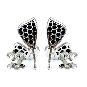 Boucles d'oreilles pendantes personnalisées pour femmes, logo personnalisé, meilleure qualité, or blanc massif 18 carats, onyx, papillon, cadeau, anniversaire de mariage, fête - Product Image 3